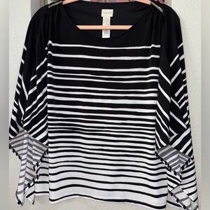 Chico's Monochrome Striped Blouse